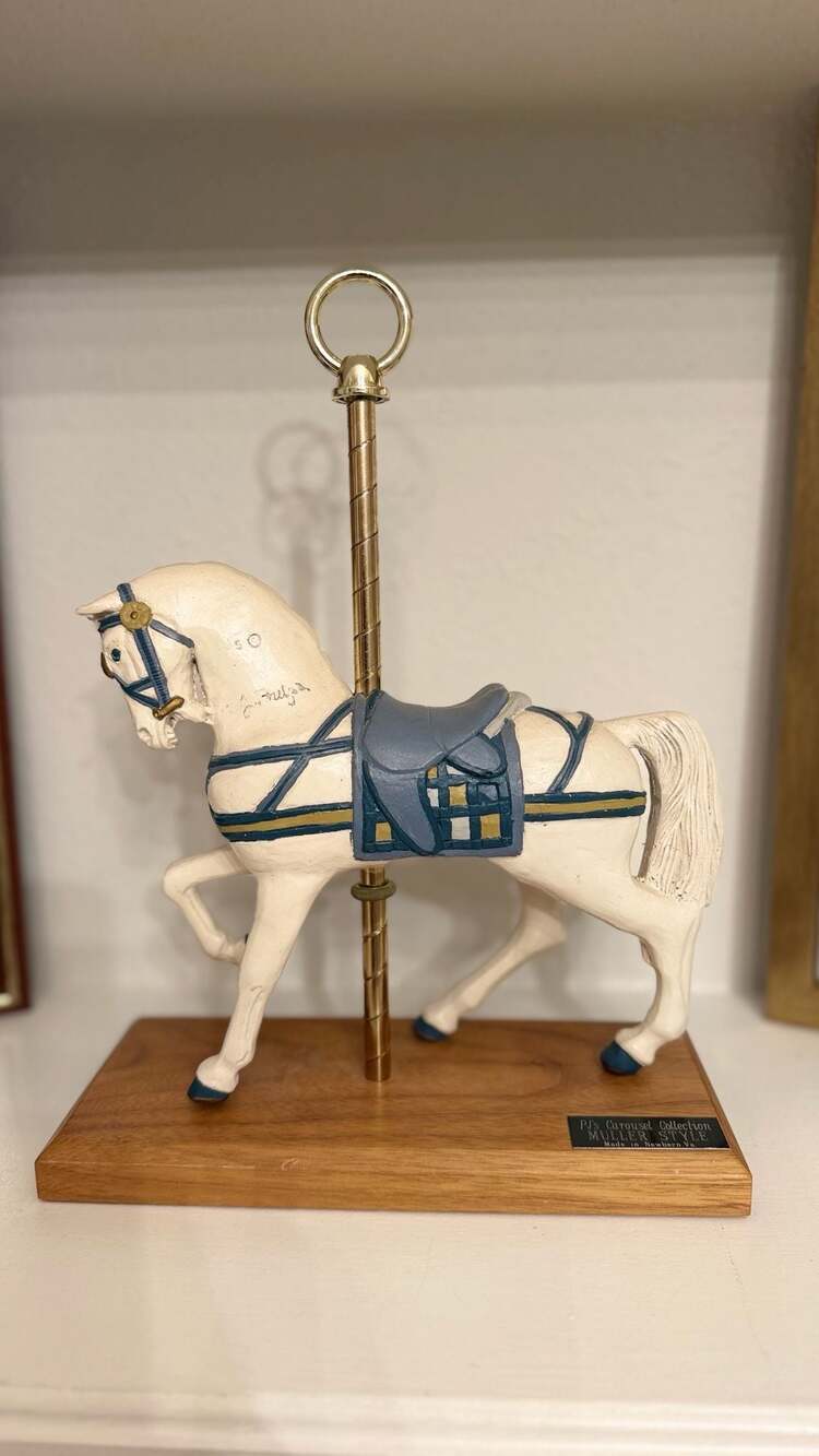 Pjs Carousel Collection Muller Style Signed Horse Figurine Decor